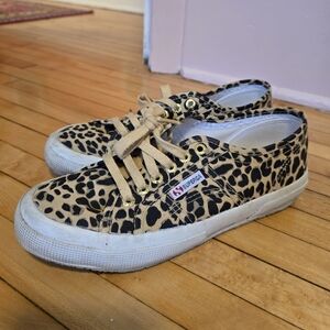 Superga Cheetah Print Canvas Sneakers Size 8